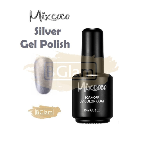 Mixcoco Soak-Off Gel Polish 15ml - Silver Gel