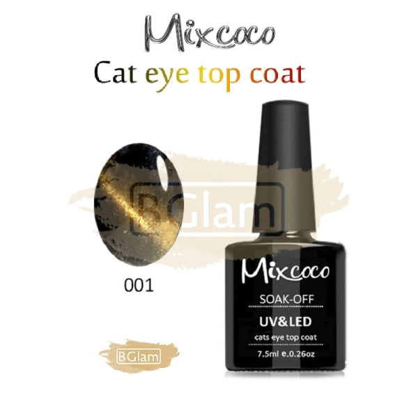 Mixcoco Soak-Off UV Gel Nail Polish Cat Eye Top Coat Collection 15ml