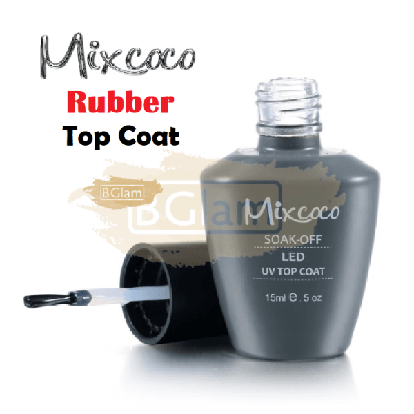 Mixcoco Soak-Off UV Rubber Top Coat for Gel Polish 15ml