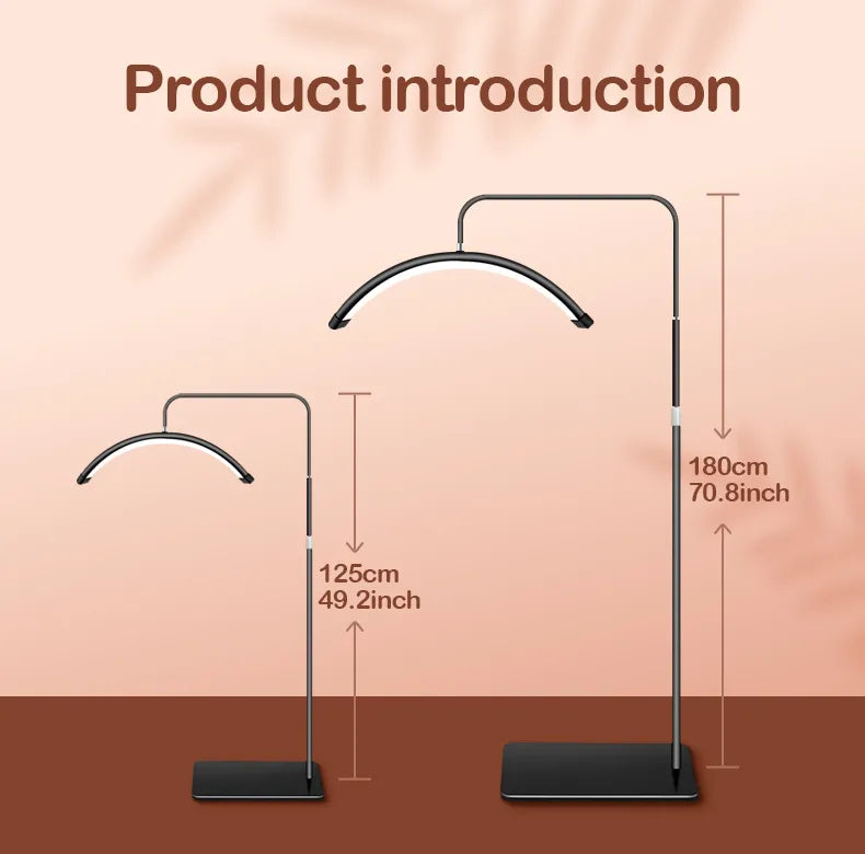 Half Moon Floor LED Lamp with remote 125-180 cm | 60cm | 36W | Black