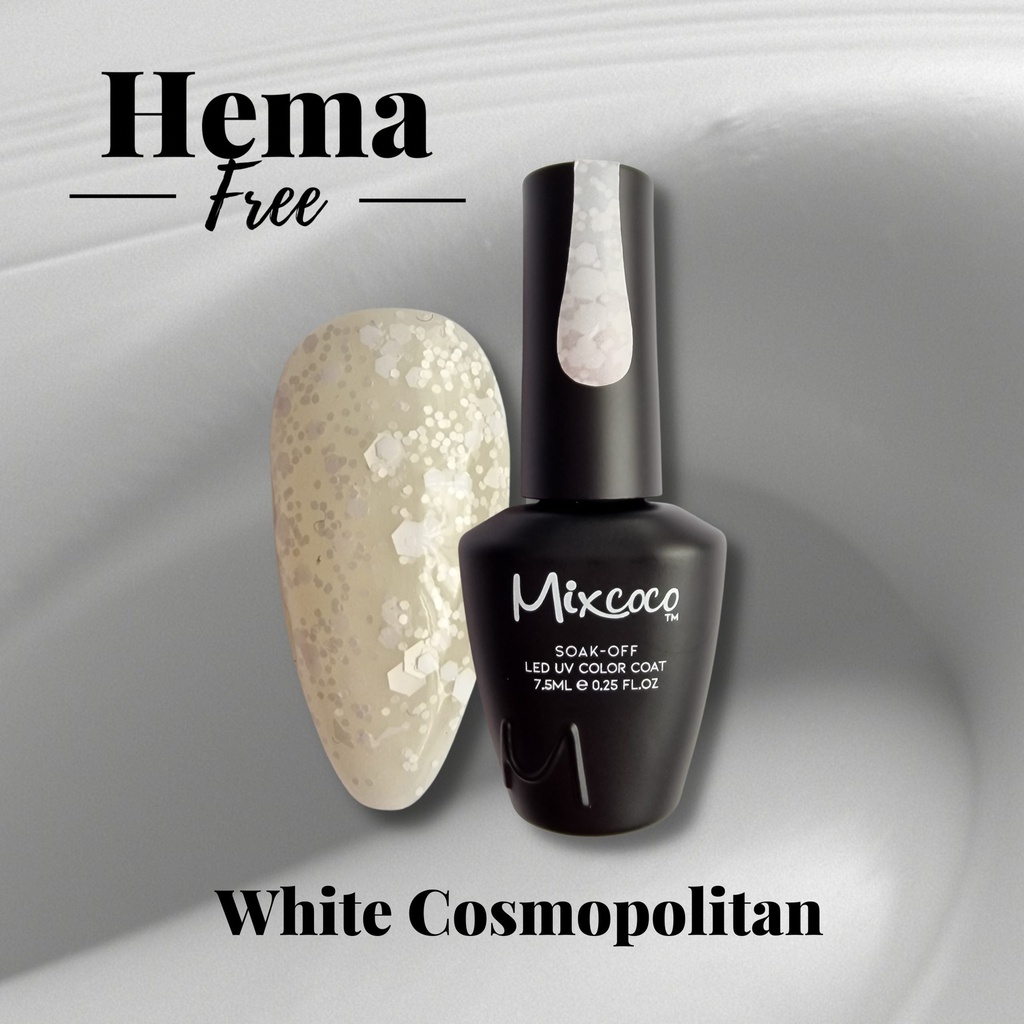 Mixcoco Soak-Off Gel Polish 15ml | Snow Gel Collection | White Cosmopolitan