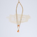 Fashion Jewelry - Necklace M-261 - Orange/White