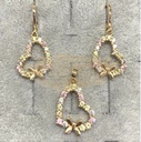 Fashion Jewelry Set Earrings + Pendant Heart Shaped with Colored Stones 11